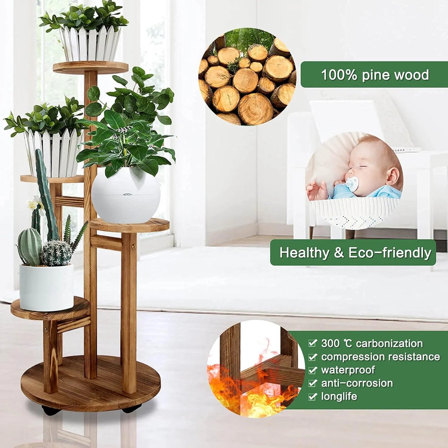 Yoobures 5 Tiered Tall Plant Stand for Indoor