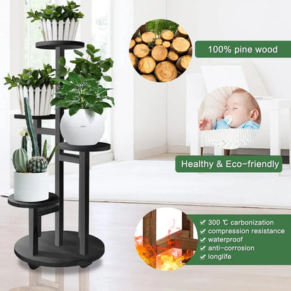 Yoobures 5 Tiered Tall Plant Stand for Indoor