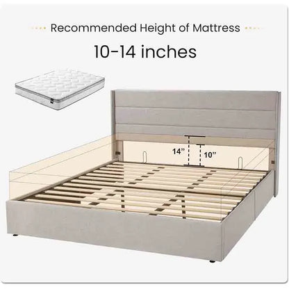 Soft Yoobure King Size Lift Up Storage Bed Frame