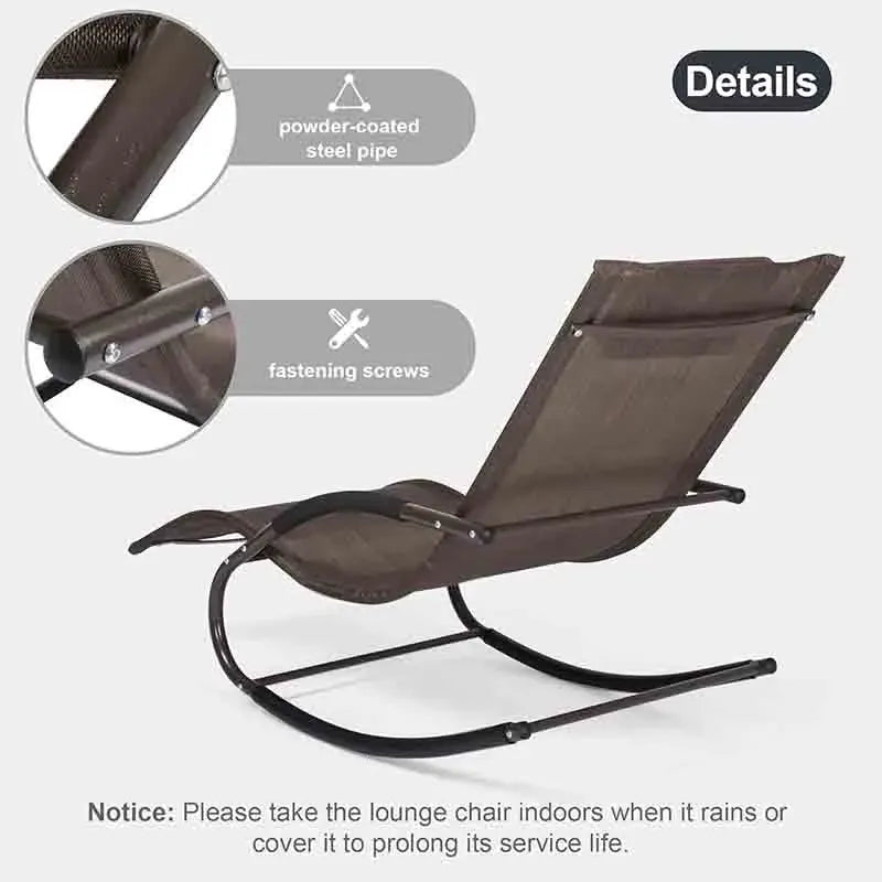 Yoobure Outdoor Lounge Chair With Removable Headrest