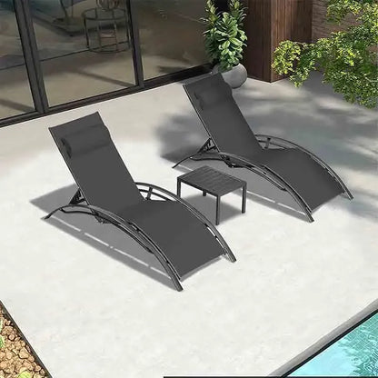 Yoobure Outdoor Lounge Chair With Removable Headrest