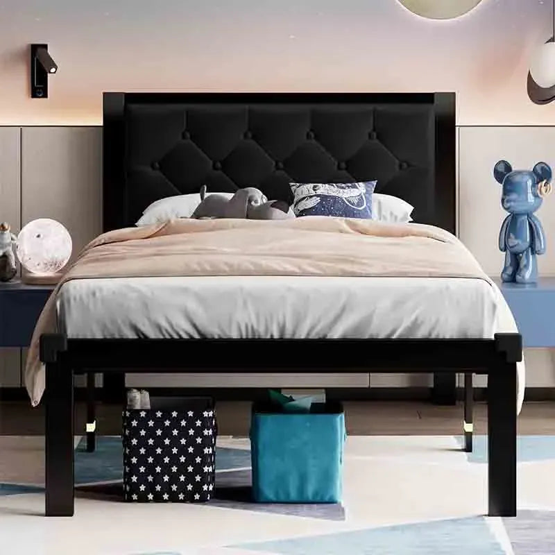 Super Soft Yoobure Bed Frame with Faux Leather Button Tufted Headboard