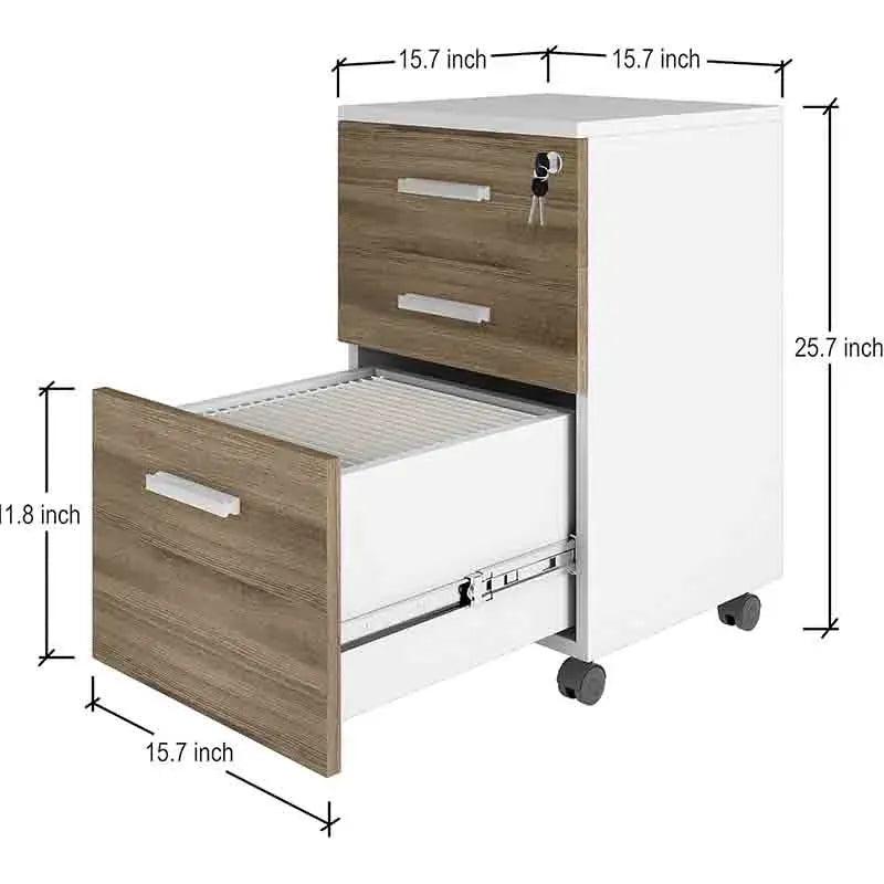 Simple Yoobure 3-Drawer Wood File Cabinet with Lock