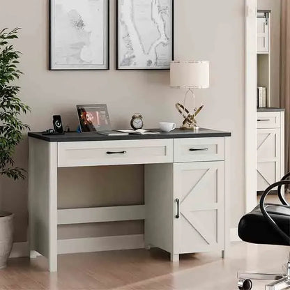 White Yoobure 47" Executive Desk