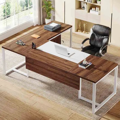 Yoobure 70" L-Shaped Desk with File Cabinet