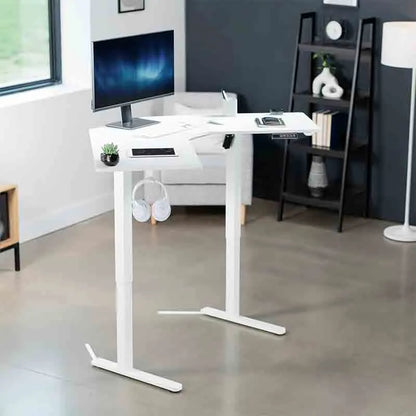 Yoobure 47” L-Shaped Electric Standing Desk, White