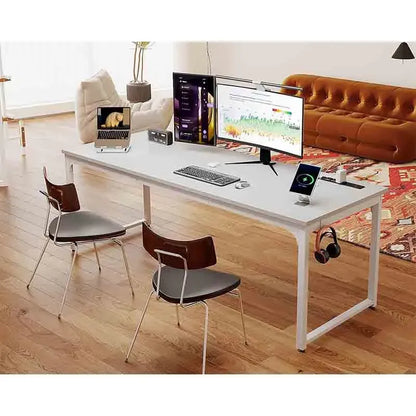 White Yoobure 71 Inch Computer Desk with USB Ports