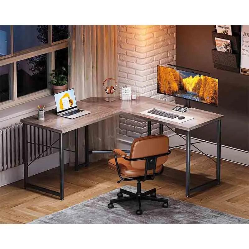 Yoobure L-Shaped Gaming Desk for Home Office, Grey Oak