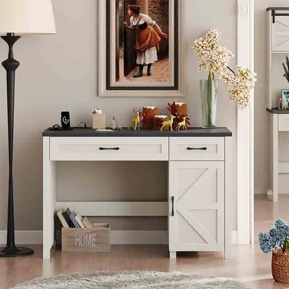 White Yoobure 47" Executive Desk