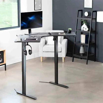 Yoobure Electric L-Shaped Sit-Stand Desk, 47", Black