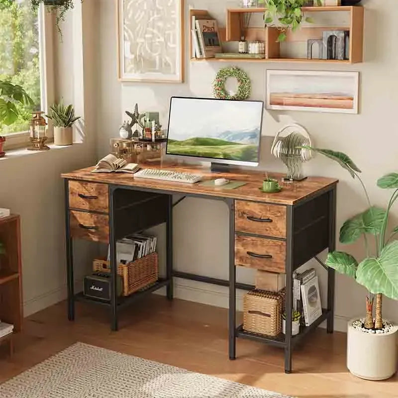 Retro design Yoobure 47 Inch Computer Desk with 4 Drawers