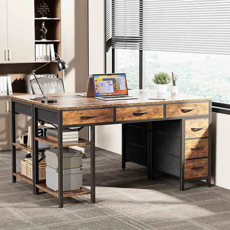 Yoobure 47 Inch Computer Desk with 6 Drawers with Dual Compartments