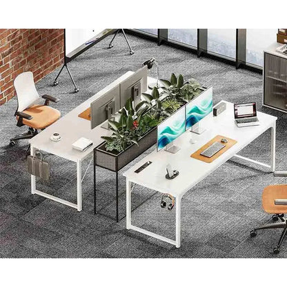 White Yoobure 71 Inch Computer Desk with USB Ports