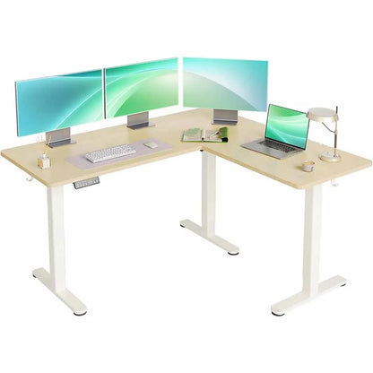 Yoobure 63" Electric Standing Desk, Wood Finish