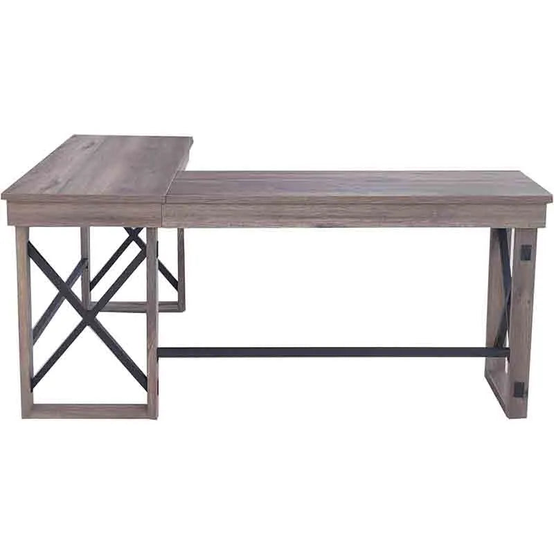 Yoobure L-Shaped Industrial Desk, Sturdy Metal Frame