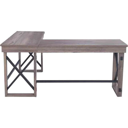 Yoobure L-Shaped Industrial Desk, Sturdy Metal Frame