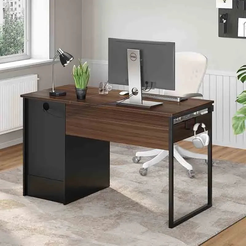 Brown Yoobure 48” Computer Desk with File Drawer