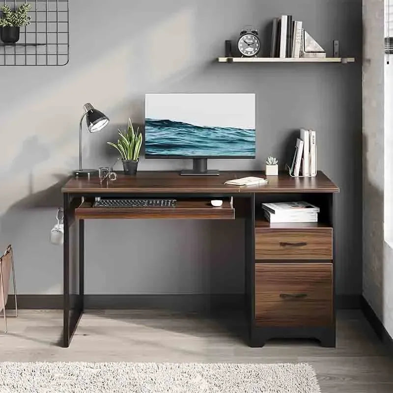 Brown Yoobure 48” Computer Desk with File Drawer