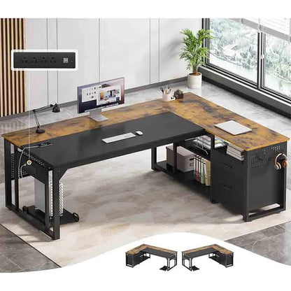 Yoobure 71" Executive Desk with Power Outlets