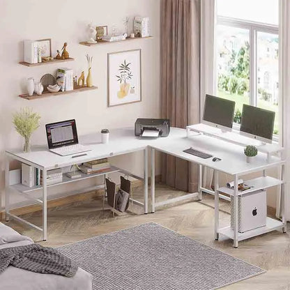 Yoobure 68.9" Corner Desk with Monitor Stand, Computer Desk