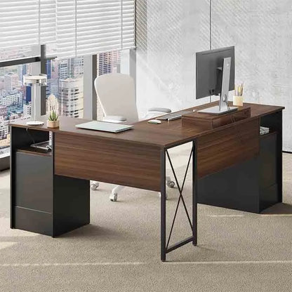 Yoobure 47" L-Shaped Desk with Drawer & Storage Shelf