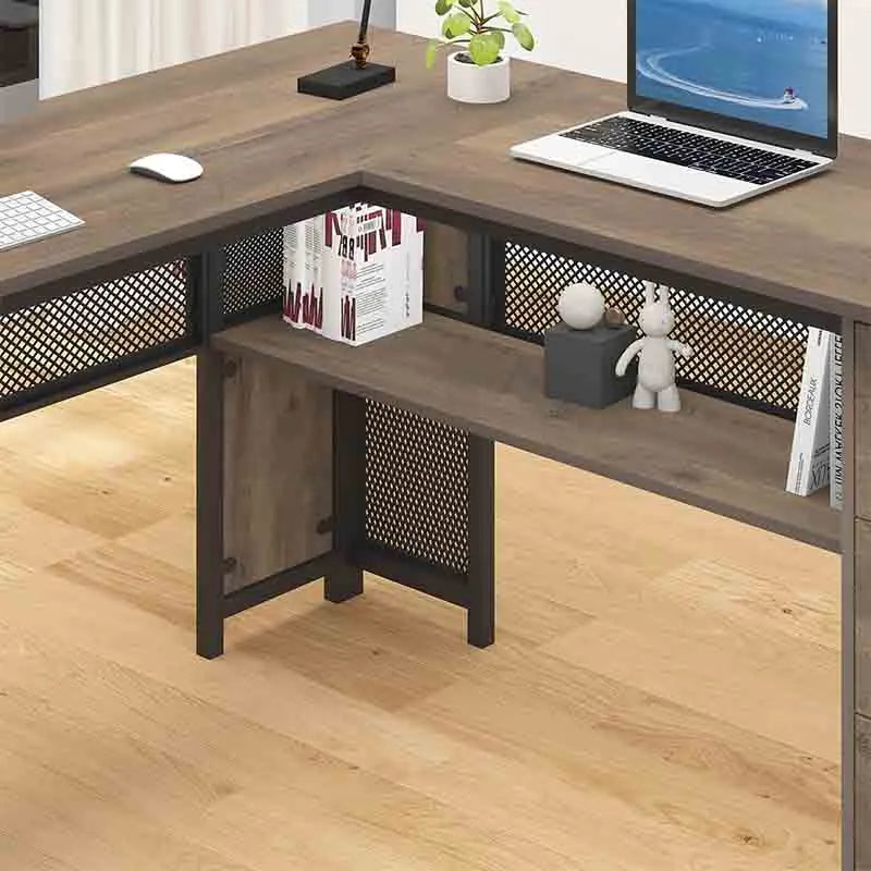 Yoobure 72" L-Shaped Office Desk with Hutch & File Storage