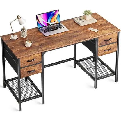 Retro design Yoobure 47 Inch Computer Desk with 4 Drawers