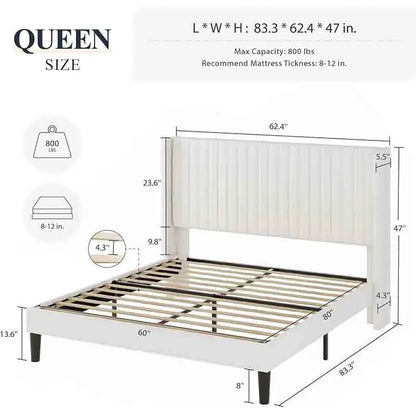 Ultra Comfortable Yoobure Queen Size Velvet Bed Frame