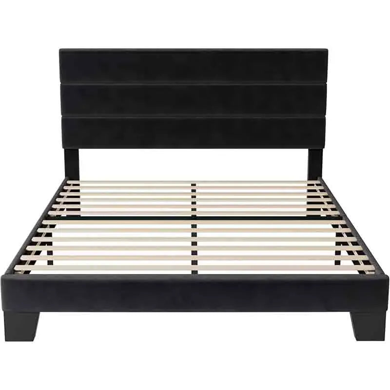 Yoobure Queen Size Bed Frame with Luxurious Velvet Upholstered Headboard