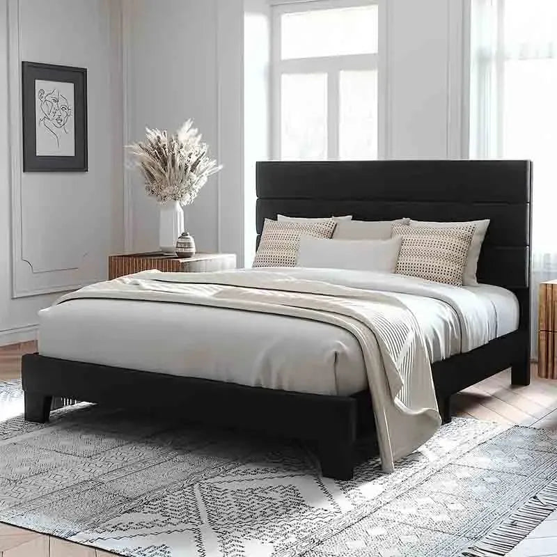 Yoobure Queen Size Bed Frame with Luxurious Velvet Upholstered Headboard