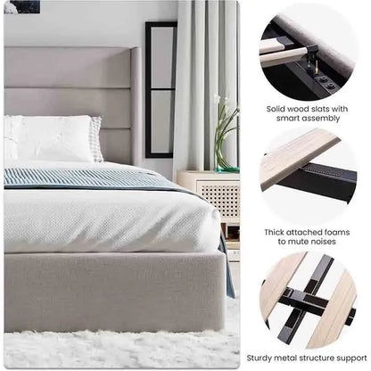 Soft Yoobure King Size Lift Up Storage Bed Frame