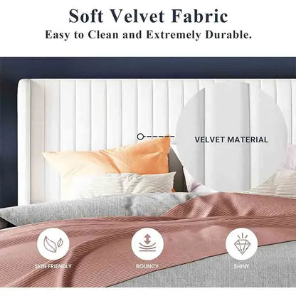 Ultra Comfortable Yoobure Queen Size Velvet Bed Frame