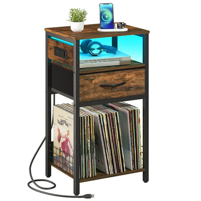 Yoobure Record Player Stand with LED and Charging Port