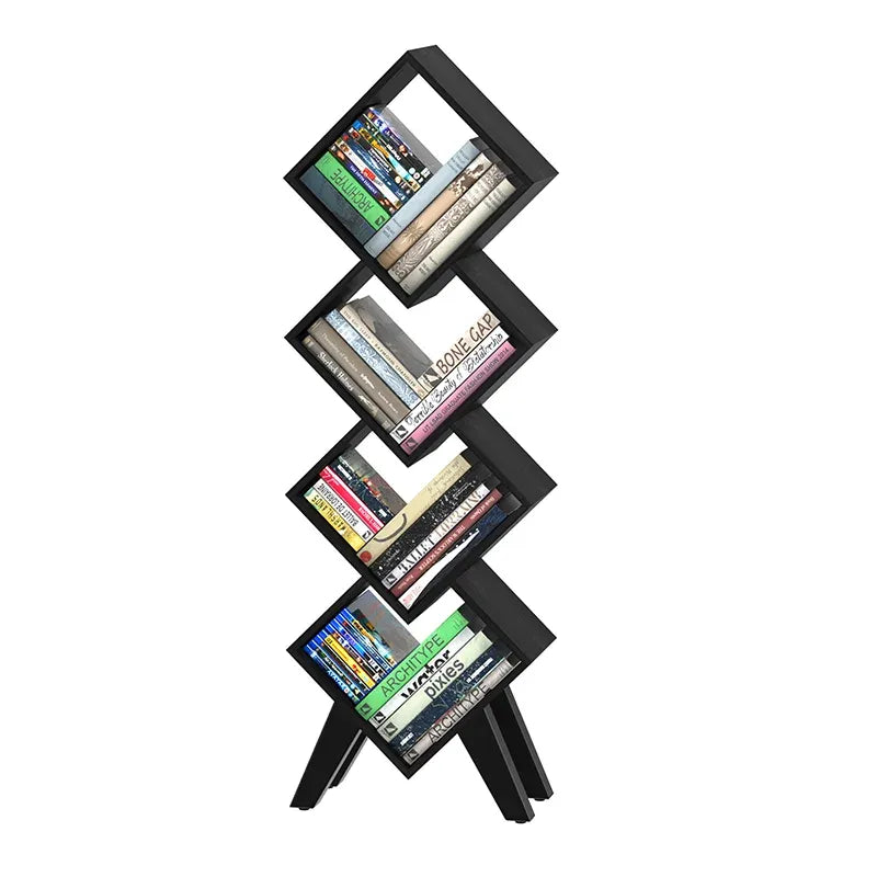 Yoobure Modern Bookshelf with Diamond Lattice Shape