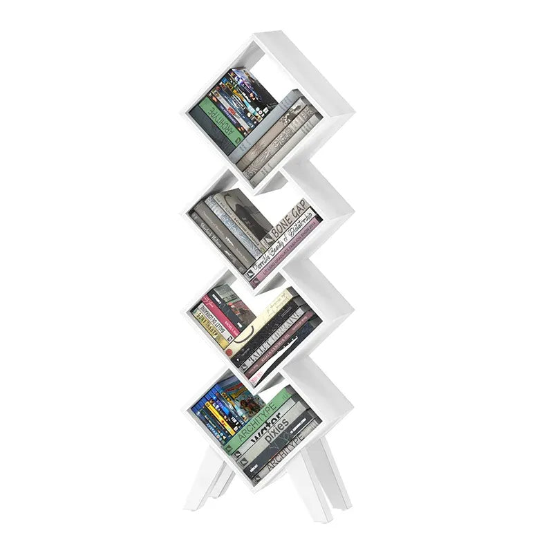 Yoobure Modern Bookshelf with Diamond Lattice Shape