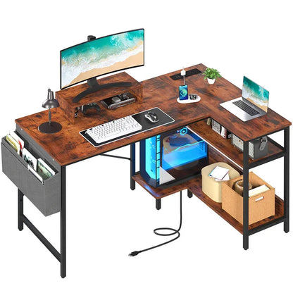 Yoobure 47-inch L-Shaped Desk with Dual Compartments