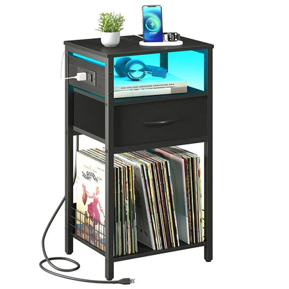 Yoobure Record Player Stand with LED and Charging Port