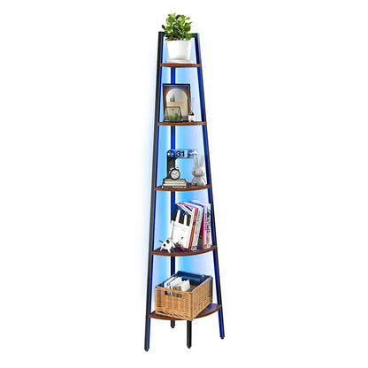 Simple Yoobure 5-Tier Corner Shelf with LED