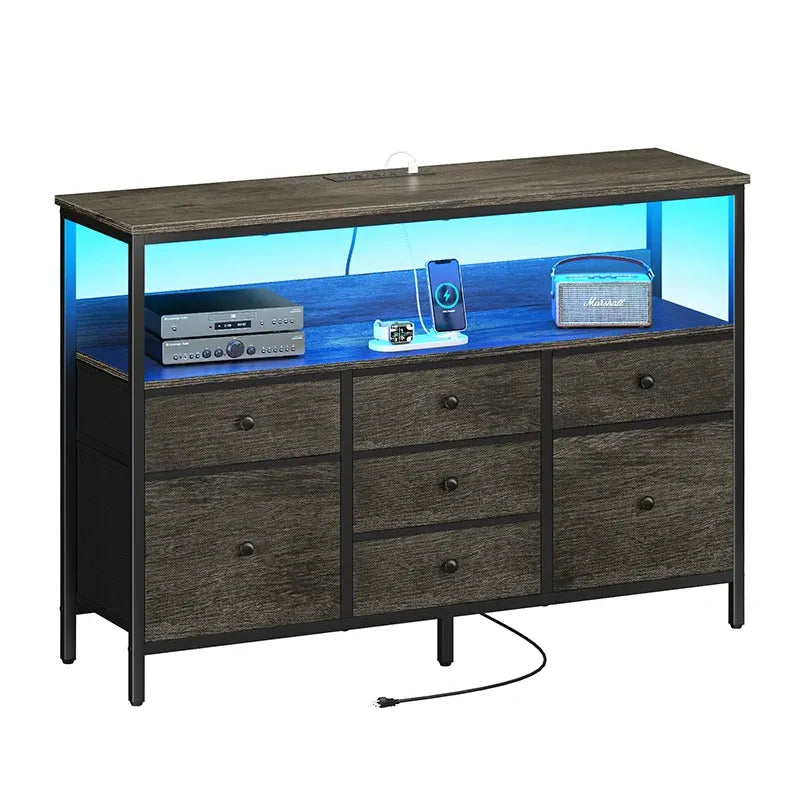 Yoobure TV stand with 7 organizer drawers