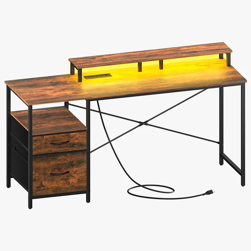 Home Utility Yoobure 55.1-Inch Two Drawer Computer Desk