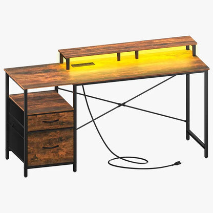 Home Utility Yoobure 55.1-Inch Two Drawer Computer Desk