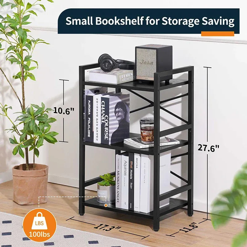 Drawerless Yoobure 3-Tier Small Bookshelf