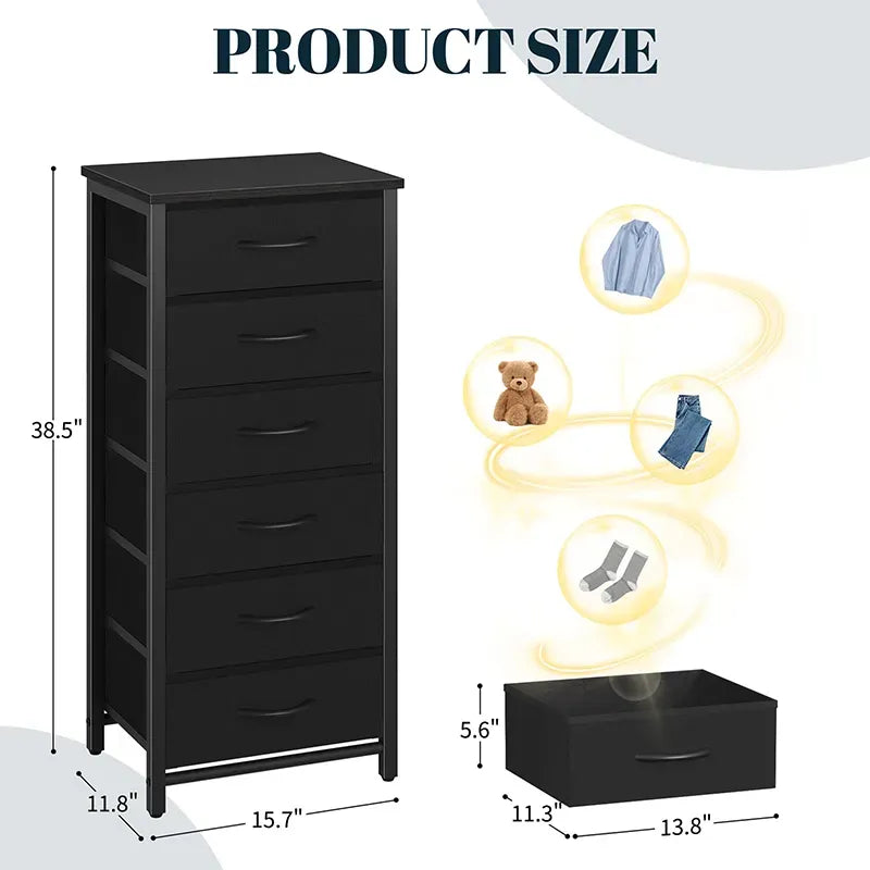 Yoobure 6-drawer nightstand with large capacity