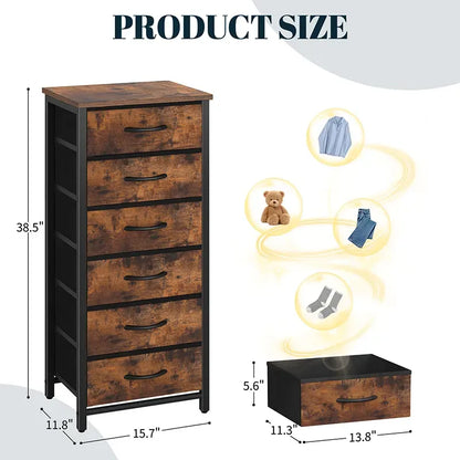 Yoobure 6-drawer nightstand with large capacity