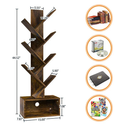 Yoobure Tree Bookshelf with Eight Storage Positions