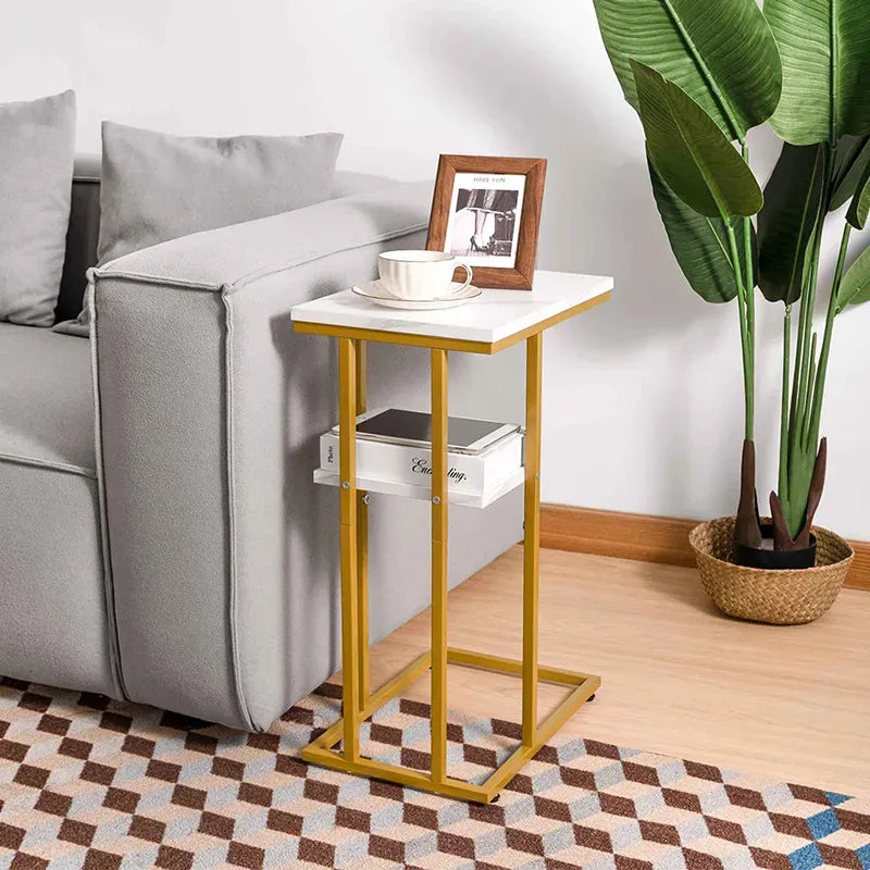 Modern C-Shaped End Table for Small Spaces