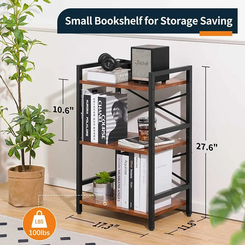 Drawerless Yoobure 3-Tier Small Bookshelf