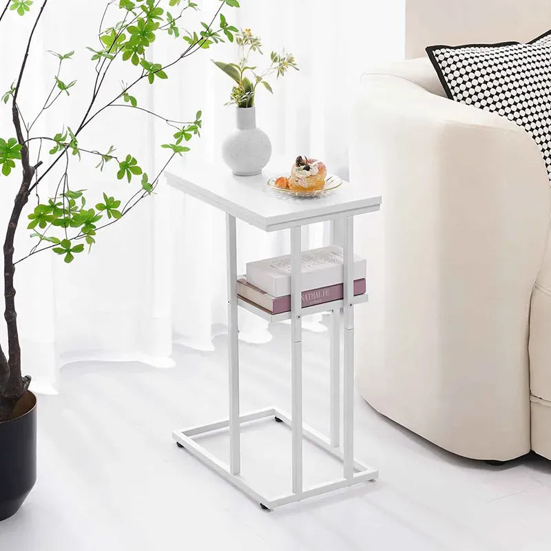 Modern C-Shaped End Table for Small Spaces