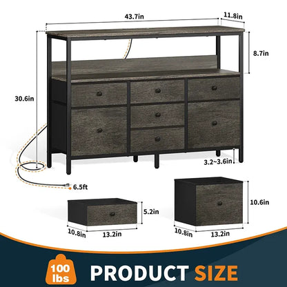 Yoobure TV stand with 7 organizer drawers