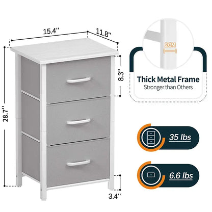 Minimalist Yoobure 3 Drawer Beside Table